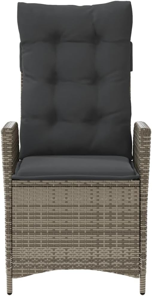 365259 Garden Armchair with Cushions, Synthetic Rattan, Grey, Outdoor Chairs, Patio Chairs Patio Chair - - QUORE