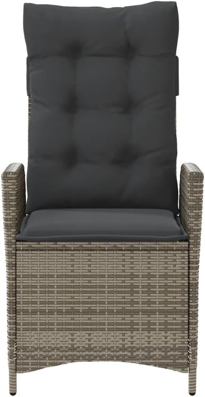 365259 Garden Armchair with Cushions, Synthetic Rattan, Grey, Outdoor Chairs, Patio Chairs Patio Chair - - QUORE