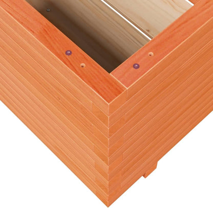 Flower Box Wax Brown 110 x 110 x 49.5 cm Solid Pine Wood Flower Box on Legs Pot with Trellis Planter Patio - QUORE
