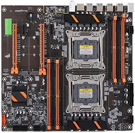 X99 Dual Socket Desktop Moederbord, DDR4 PCI-E SATA3.0 RJ45 NVME M.2 I/O PS/2 E5CPU ATX Gaming Moederbord met Ijzeren Plaat en PIN Kabel