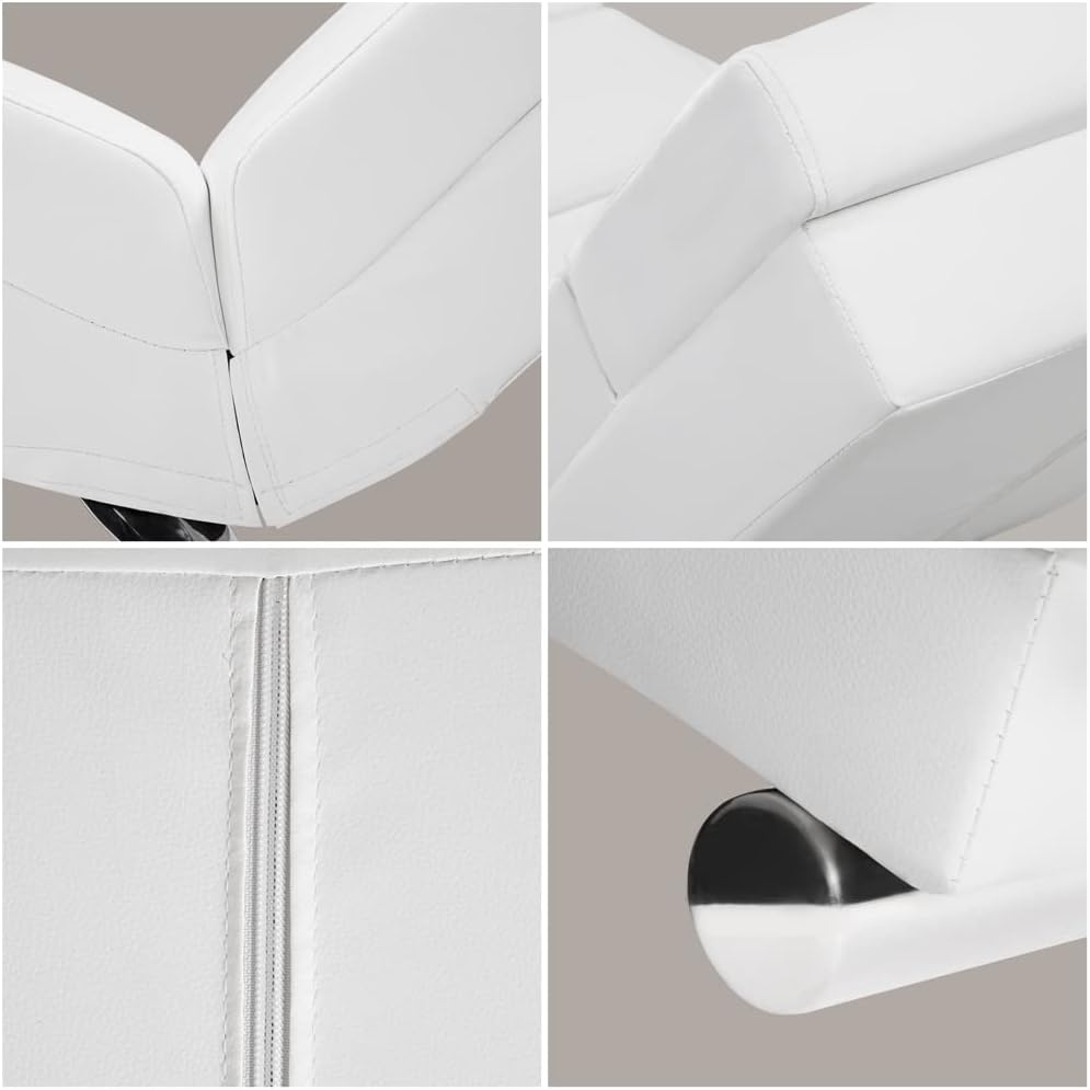 Casaria Relax Chair XXL London 186 x 89 x 55 cm Ergonomic Faux Leather Padded 180 kg Load Capacity Living Room Office Indoor Chaise Lounge Relax Chair White - QUORE