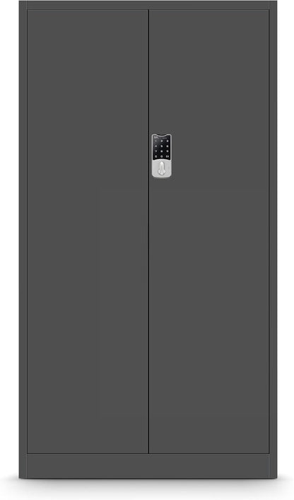 File cabinet with combination lock C003 metal case steel case powder coated 185 cm x 90 cm x 40 cm (anthracite) - QUORE