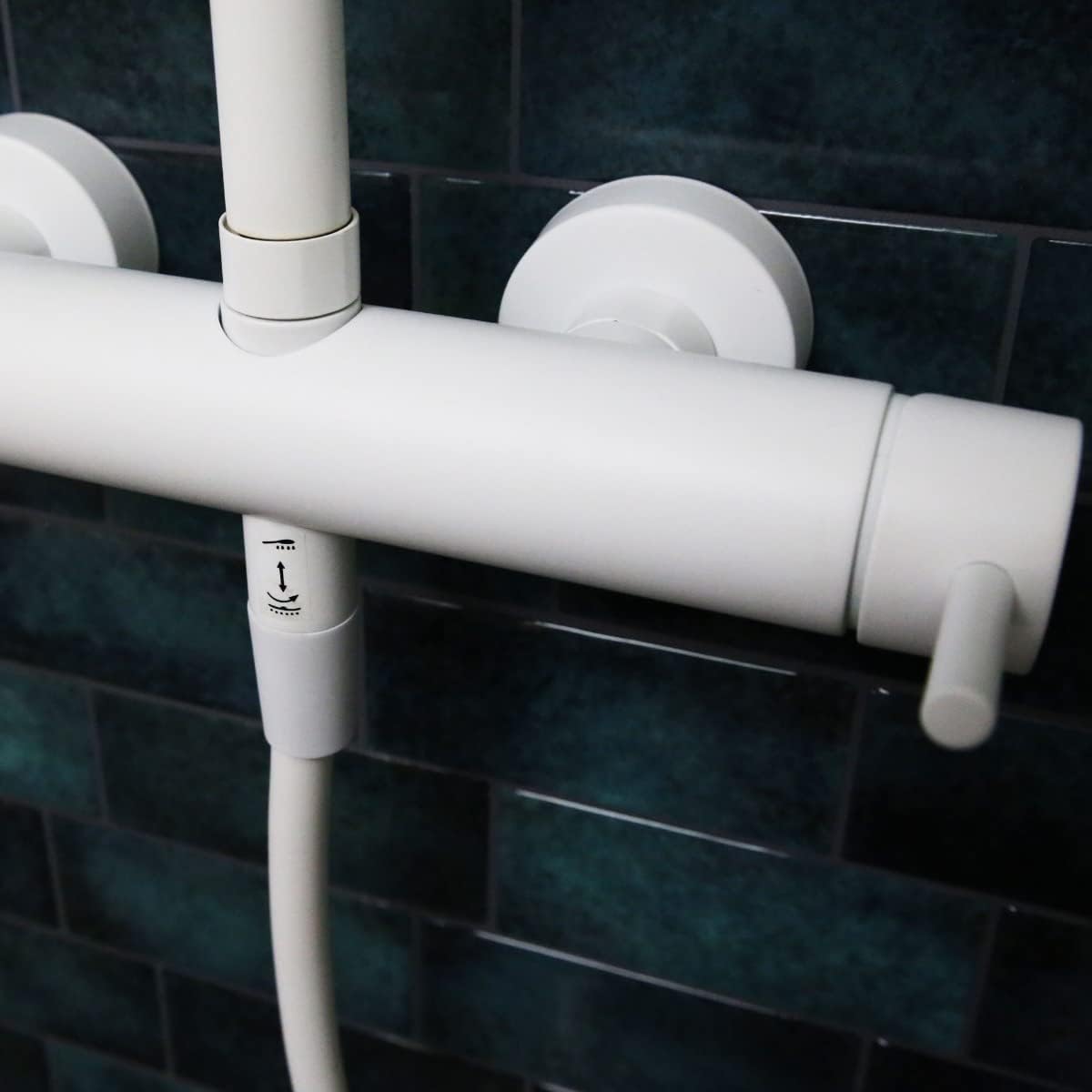 Regendouche – Douchekop – Handdouche – Regenkraan – Douche Set – Matte Witte Afwerking – Anti-Kalkfunctie – Universeel Geschikt