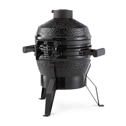 Premium Kamado BBQ 13 inch Ø 33 cm - Charcoal Barbecue - Grilling, Smoking, Baking, Steaming - Cooker - Egg Barbecue Black - QUORE