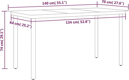 Gecheer Tuineetkamerset, 5-delig, zwart, 10# tafel voor buiten, terras, eetkamerstoelen voor buiten - QUORE