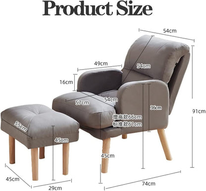 Relaxfauteuil – Relaxstoel – Leunstoel – Fauteuil – Zitstoel – Verstelbare Rugleuning – Hoogwaardige Velvet Bekleding – Inclusief Voetenbank – Stevig Stalen Frame – Wit
