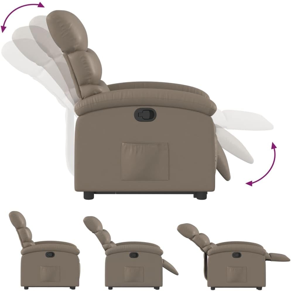 Cappuccino 3204046 fauteuil, met rugleuning, van kunstleer, meubelstuk voor woonkamer, fauteuil, relaxstoel, stoel voor slaapkamer - QUORE