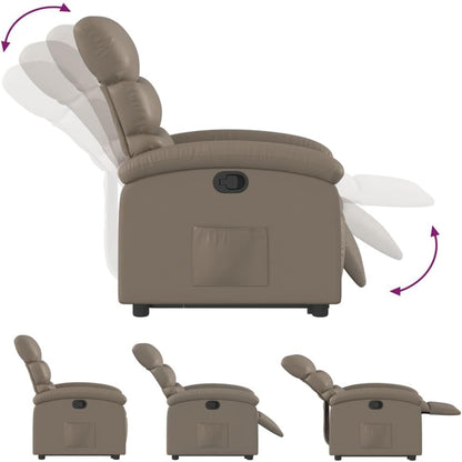 Cappuccino 3204046 fauteuil, met rugleuning, van kunstleer, meubelstuk voor woonkamer, fauteuil, relaxstoel, stoel voor slaapkamer - QUORE