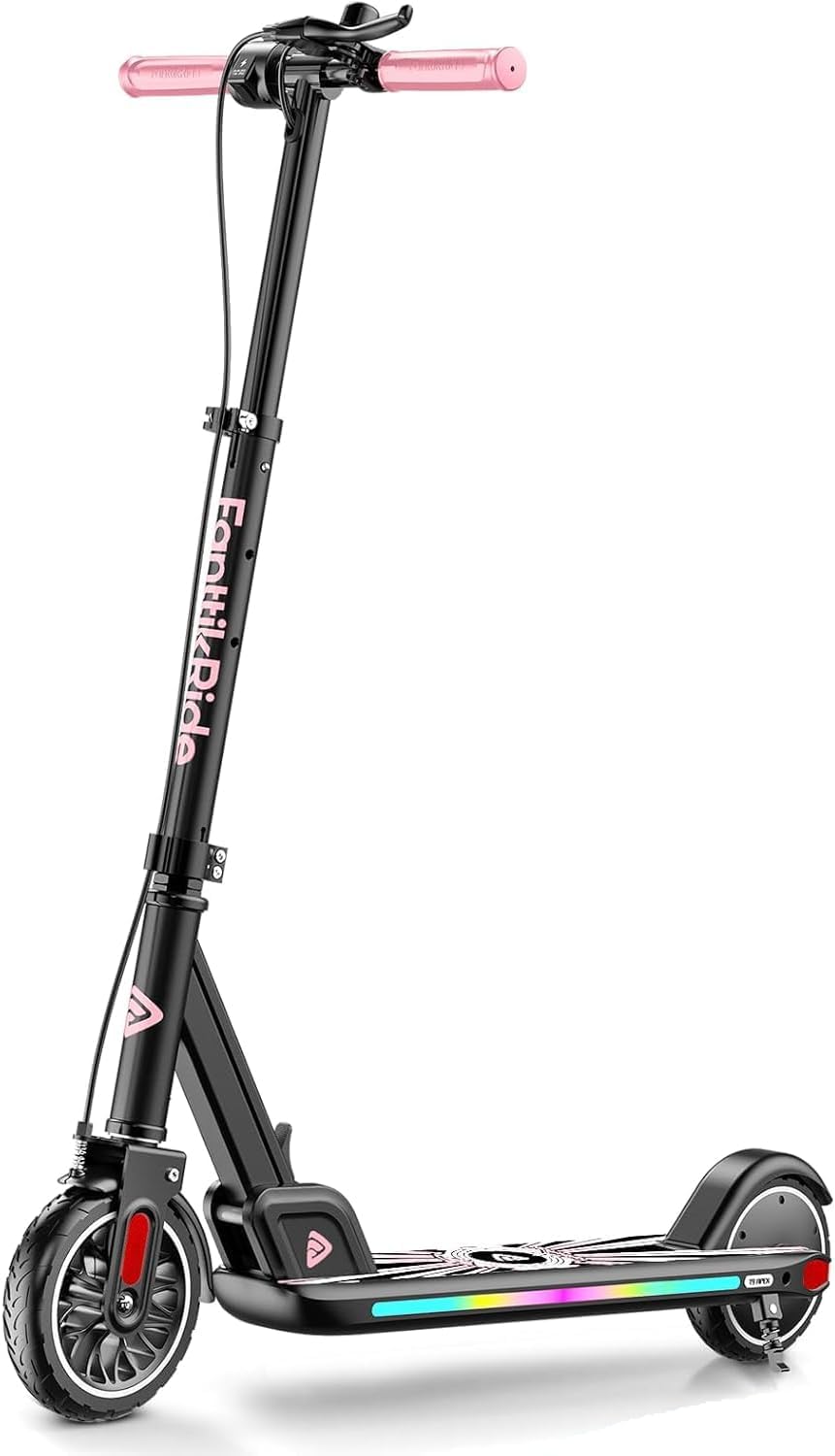 FanttikRide T9 Apex Elektrische step voor kinderen vanaf 13 jaar, kleurrijke led-verlichting met bluetooth-muziekluidspreker, 12/16/20 km/u digitaal display, in hoogte verstelbaar, opvouwbare