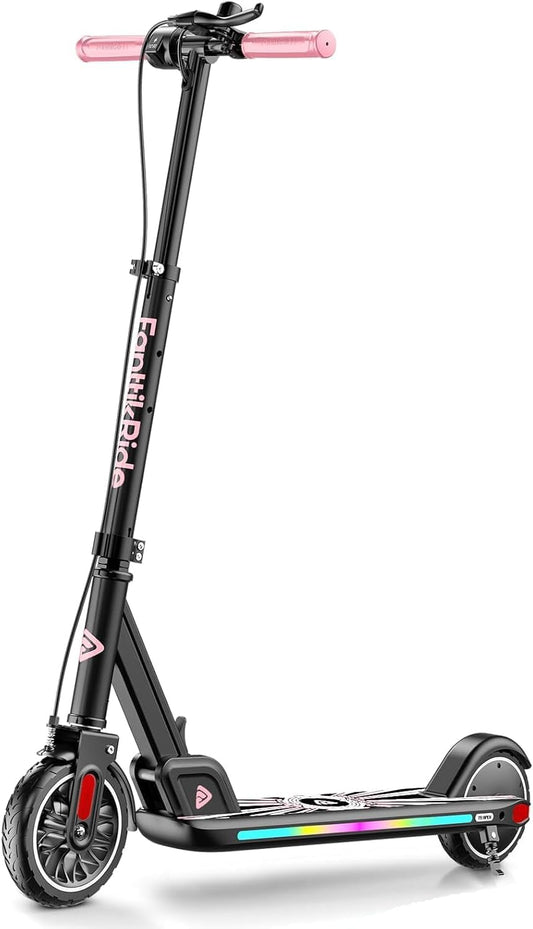 FanttikRide T9 Apex Elektrische step voor kinderen vanaf 13 jaar, kleurrijke led-verlichting met bluetooth-muziekluidspreker, 12/16/20 km/u digitaal display, in hoogte verstelbaar, opvouwbare