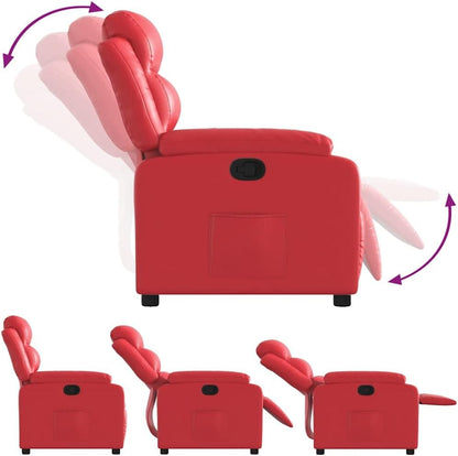 Relaxfauteuil – Relaxstoel – Ligstoel – Fauteuil – Tv-stoel – Verstelbaar Tot 135° – Hoogwaardig Kunstleer Rood