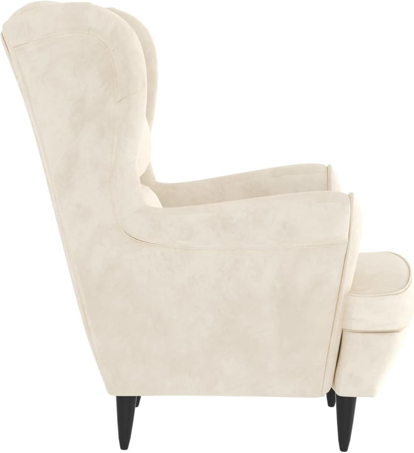 Tidyard Recliner Chair High Back Chair with Footrest Velvet Wooden Legs Armchair for Bedroom TV Chair Living Room Velvet Chair with Footrest
