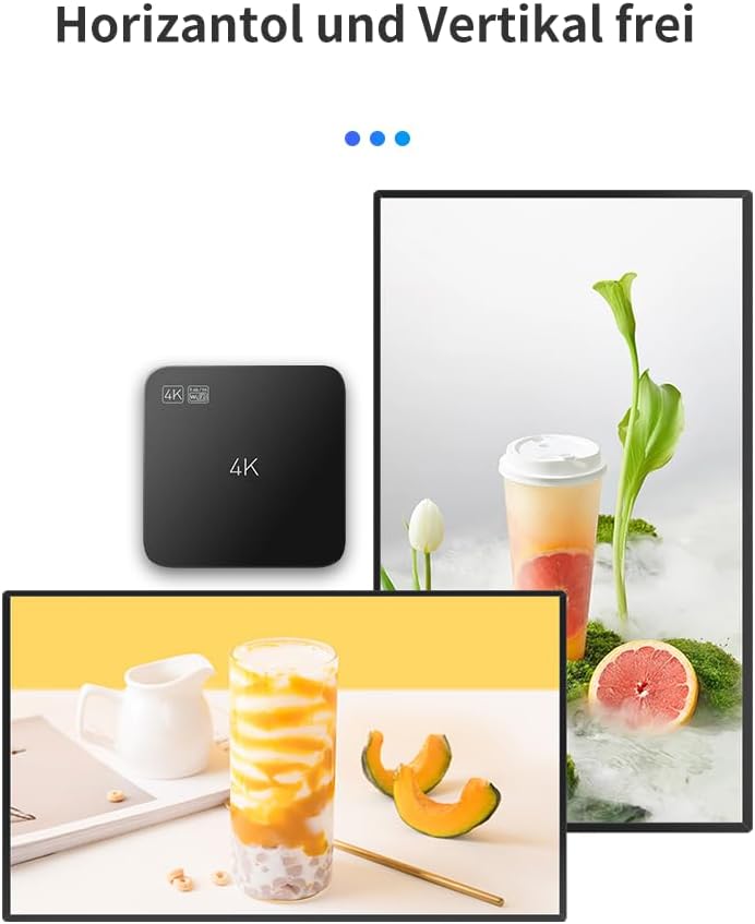 Digitale signage speler – Reclamespeler – Advertentiespeler – Mediaplayer – Videospeler – USB autoplay & CMS beheer – 4K 60 fps zonder abonnement
