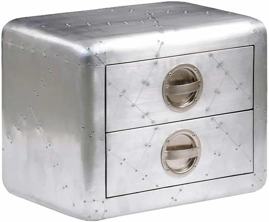Side table aviators 2 drawers aluminum vintage aviation look kite side