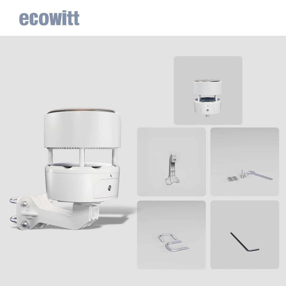 ECOWITT WS85 Weersensor voor weerstations/consoles WS3800/WS3900/HP2560, outdoor-tuineenheid met ingebouwd zonnepaneel, regenmeter, snelheidssensoren, windrichting