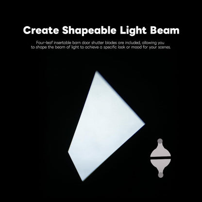 Optische Snoot Bowens – Spotlight – Lichtprojector – Projectorlamp – Gobo Projector – 33° Groothoek & 16° Telelens – 20 Gobo's en 5 Kleurfilters