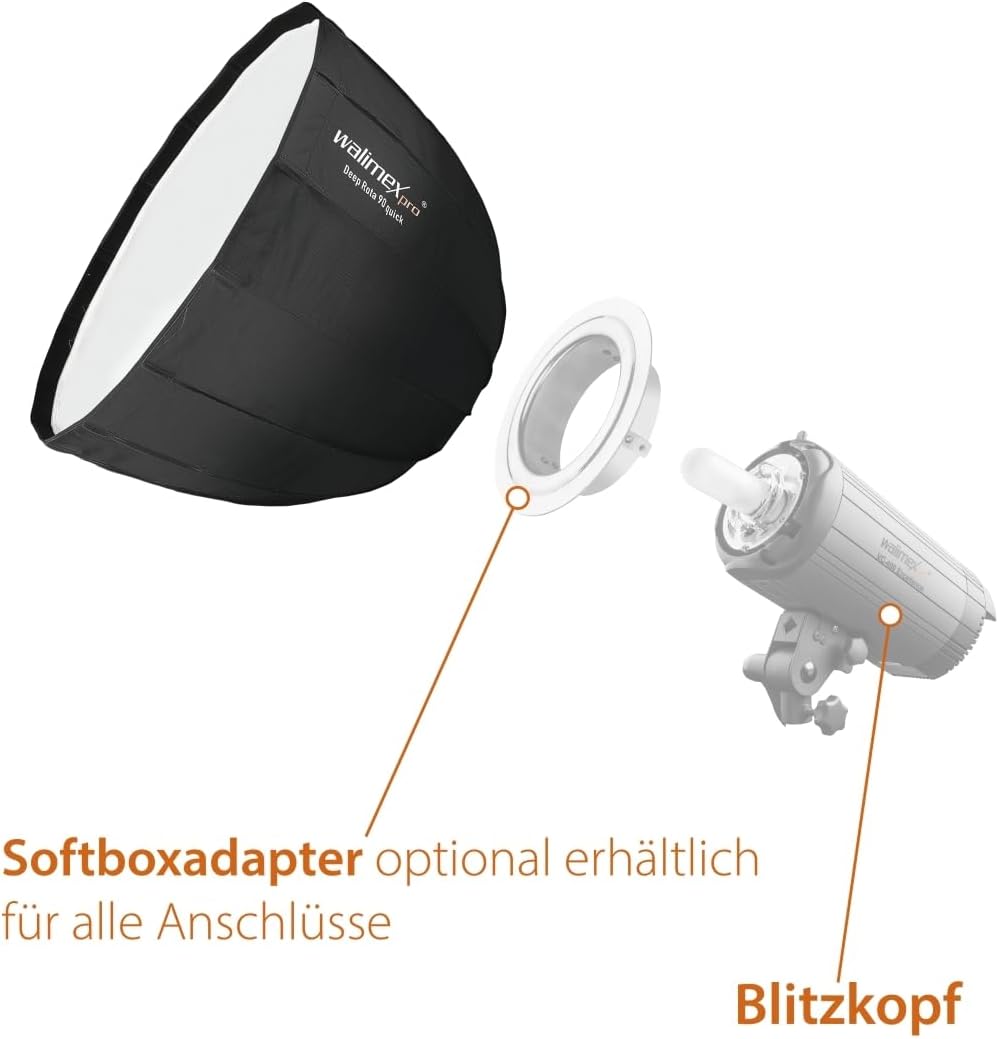Walimex Pro 22586 22586 Softbox (Ø x H) 900 mm x 180 mm 1 st.