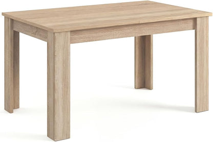 duehome Uittrekbare eettafel, rechthoekig, model Danna, afwerking in Canadees eiken, afmetingen: 140-190 cm (L) x 90 cm (B) x 78 cm (H)