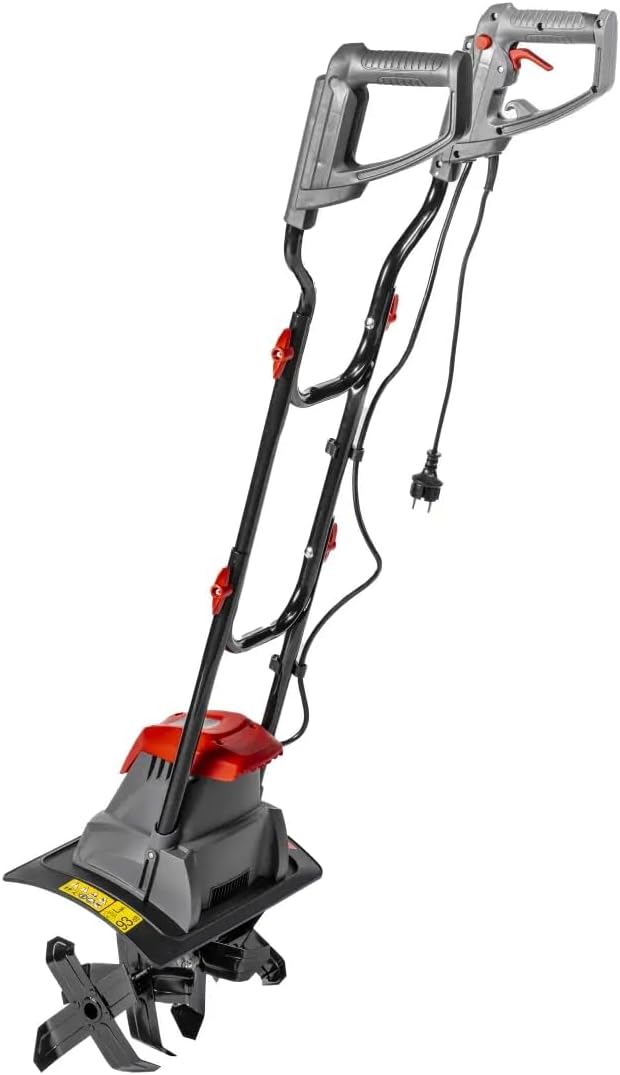 Garden DED8709 Elektrische motorhak, sterk 1050 W, werkbreedte 36 cm, kunststof metaal, ergonomisch lichtgewicht, 7,3 kg, tuinfrees, voorgevormde, ergonomische handgreep