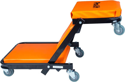 Pro-Lift Opvouwbare Z Creeper - 2-in-1 rollende opvouwbare auto klimplant & stoel - 40 inch verstelbare roller garagestoel neerleggen of zitten, 450 lbs capaciteit onder auto roller klimplant met 6