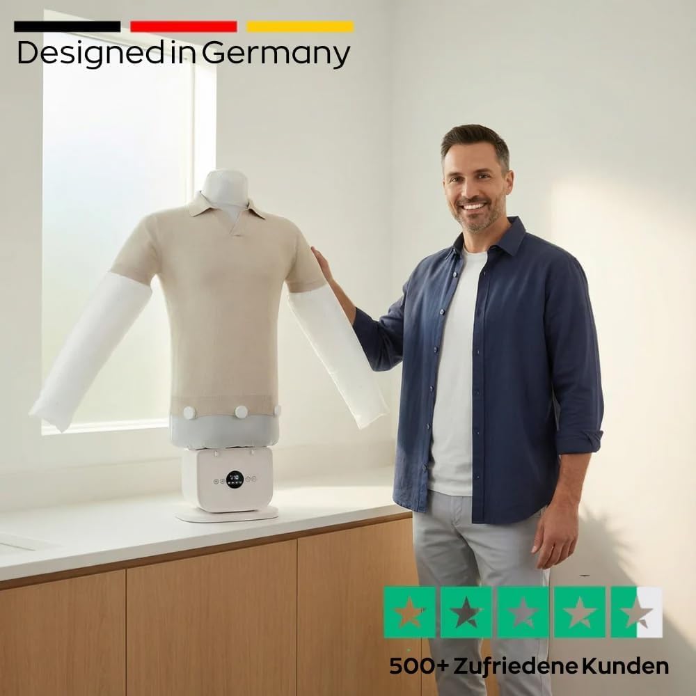 Overhemd strijkmachine automatisch – Strijken zonder strijkijzer – Kleding klaar in 10–15 min – Voor overhemden en broeken – Compact apparaat met hete lucht