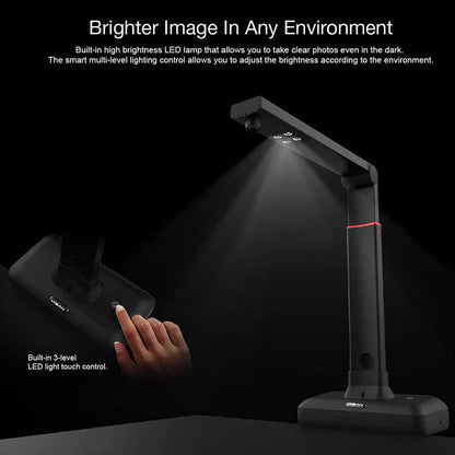 Viisan S21 A2 documentscanner - resolutie 27 MP, perfect voor het snel scannen van grote documenten en boeken. Compatibel met meertalige OCR, Mac en Windows.