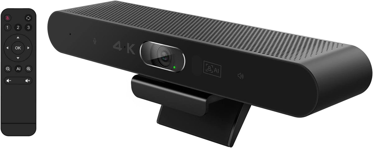EagleBar Pro2 Videoconferentiecamera 4K ePTZ AI Face Tracking, luidspreker en conferentiemicrofoon, met afstandsbediening, compatibel met zoom/MS Teams of OBS-streaming