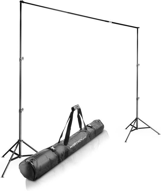 Walimex Pro telescopische hondensysteem (traploos uittrekbaar van ca. 120 – 307 cm, incl. 2 x WT-806 lampstatieven en praktische transporttas), Single, zwart, 120-307cm