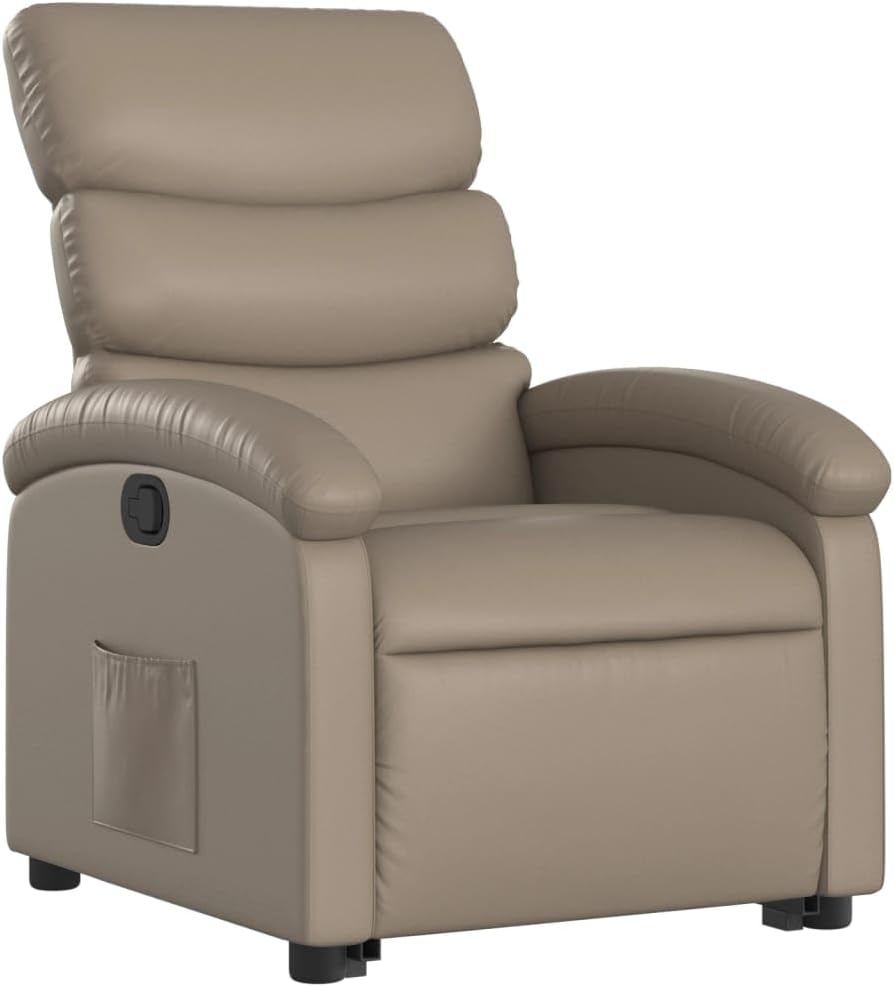 Cappuccino 3204046 fauteuil, met rugleuning, van kunstleer, meubelstuk voor woonkamer, fauteuil, relaxstoel, stoel voor slaapkamer - QUORE