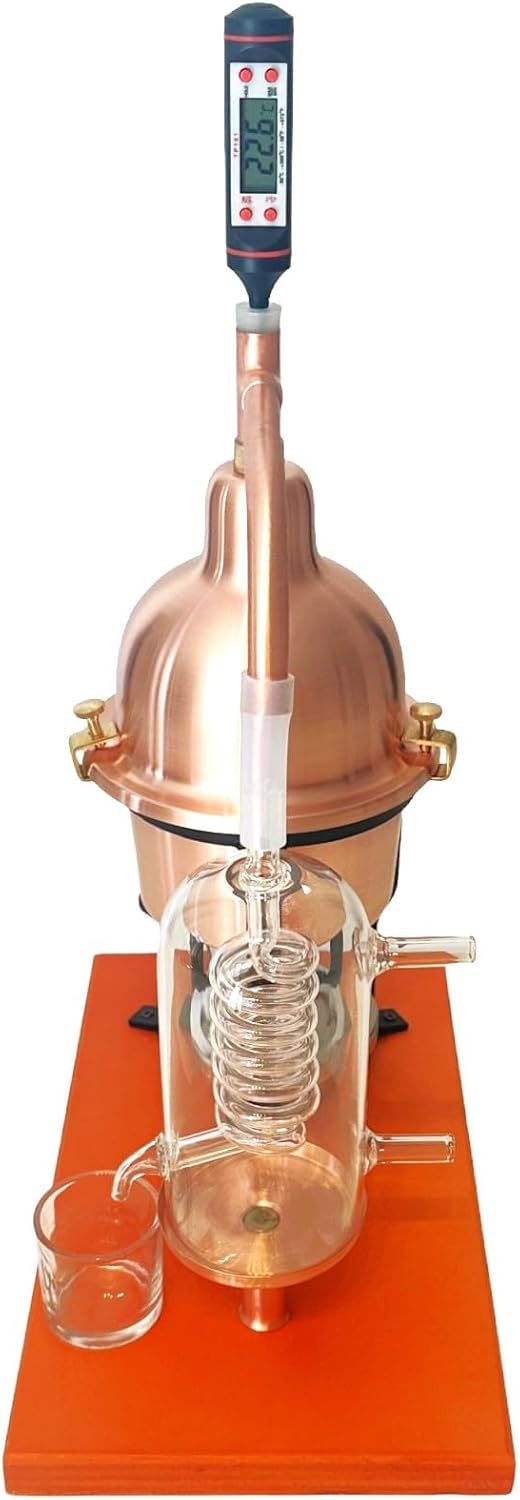 CAFA Copper Alembic Distiller with Bohemian Glass Spool, 0.6 L Capacity - QUORE