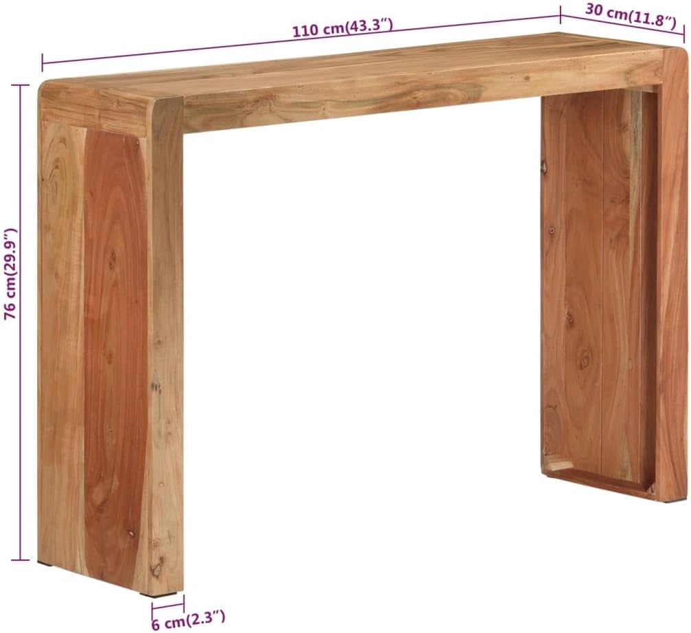 vidaXL Wall table 110x30x76 cm solid acacia wood