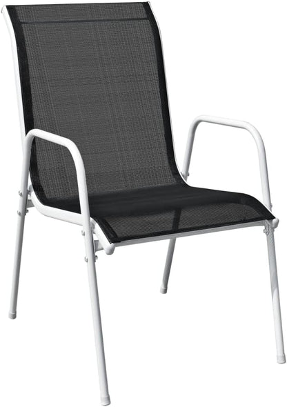 3-Piece Bistro Set Steel Black, Garden Furniture Set, Outdoor Dining Group, Furniture Set for Cozy Meals Outdoor - QUORE