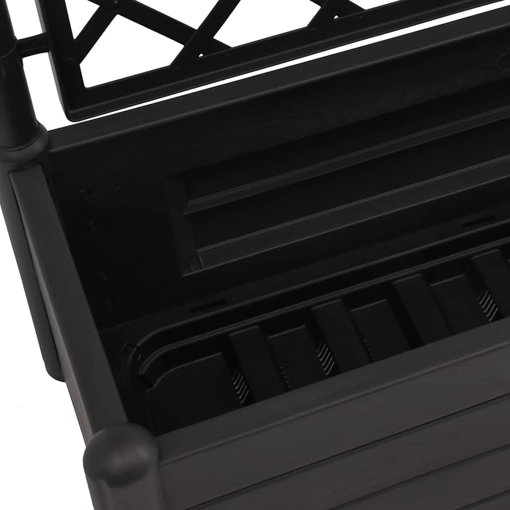vidaXL Planter with trellis 100x43x142 cm PP anthracite - QUORE