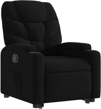 Fauteuil Met Kruk – Loungestoel – Armleuningstoel – Leesstoel – Moderne Stoel – Zacht Gevoerd en Ademende Polyester Stof – Robuust Multiplex en Metalen Frame