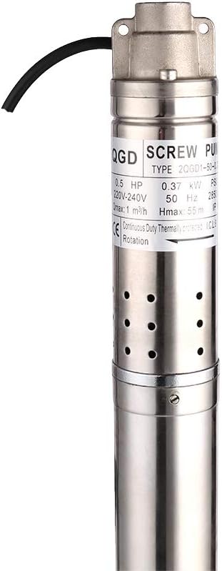 Diepwaterpomp, 220 V, 370 W, dompelpomp, 50 m, diepwaterpomp, dompelpomp voor thuis, industrieel, landbouw en tuin