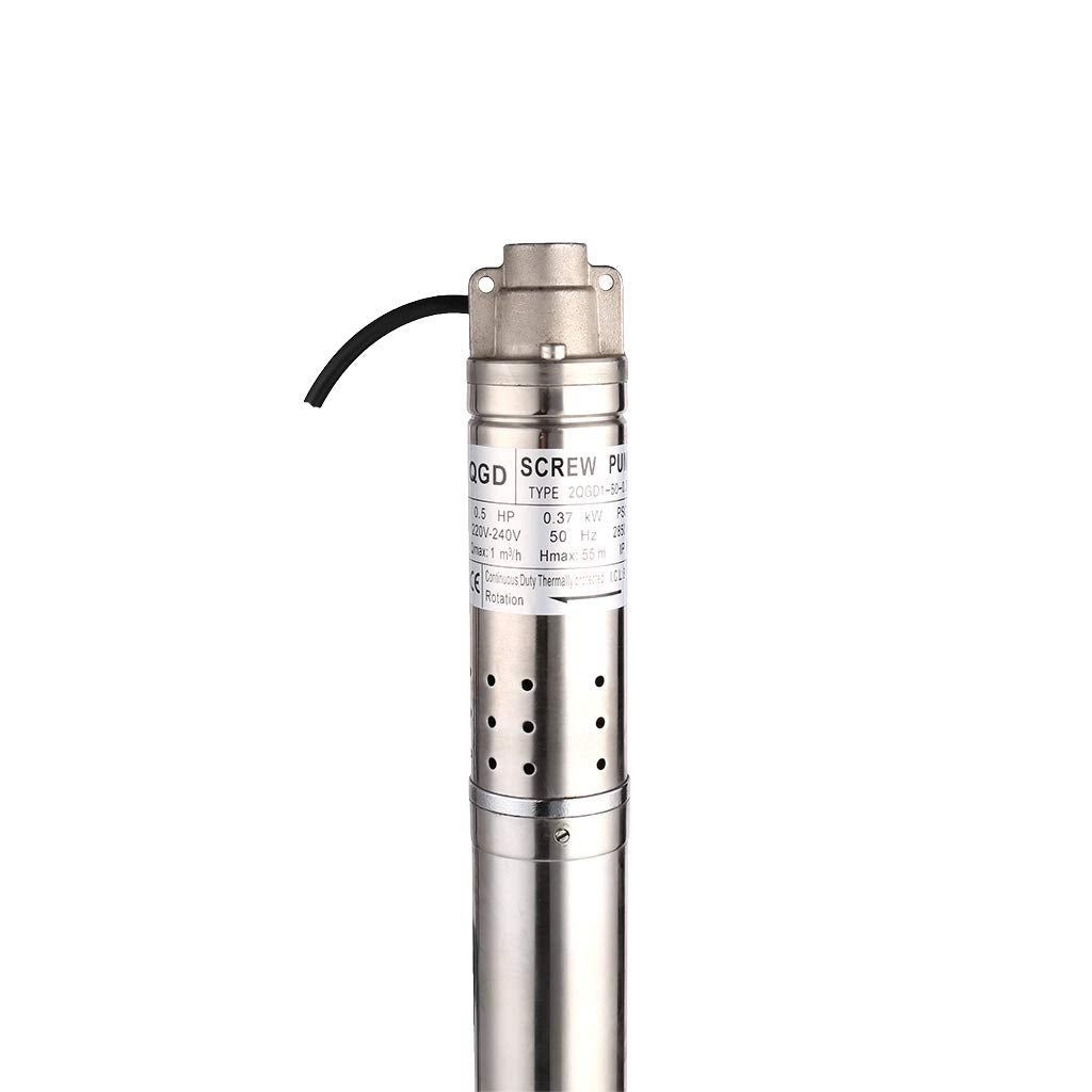 waterpomp 370 W 0.5HP dompelpomp diepe goed pomp maximale voor 50 M diepte goed 1000L / H met propeller voor industrie en landbouw