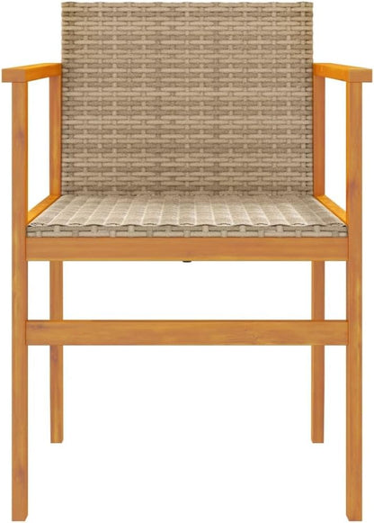 Tuinstoelen – Balkonstoelen – Tuinmeubilair – Terrasstoelen – Buitenstoelen – Set 2 Beige – Duurzaam PE-Rotan – Robuuste Stalen Frame