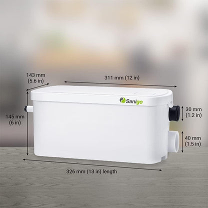 SANI-S250C Sanitaire maalwerk, stille afvalpomp, douche-liftpomp met twee ingangen