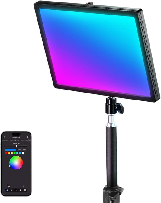 RGB LED Streaming Key Light – Videolamp – Streamlamp – Webcam Lamp – LED Paneellamp – 25W, 2500 Lux Op 0,5 M – 2900K-7000K, CRI95+/TLCI97+
