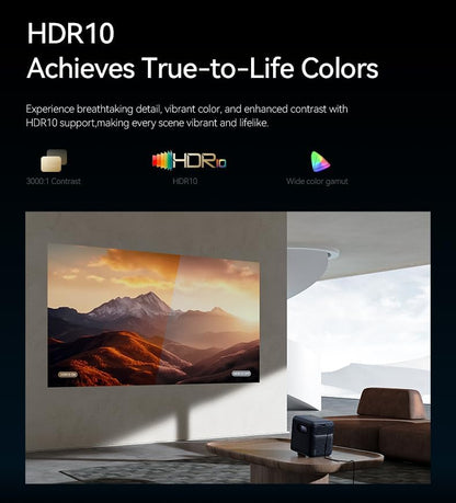 WANBO Mozart 1 Pro Projector 4K met Google TV【MEMC VRR/Netflix/1200ANSI】HDR10, 20W Hifi Speaker, Auto Focus Keystone, Native Full HD 1080P, Bluetooth 2.4G+5G Wifi, Smart Beamer for Home/Outdoor/Gaming