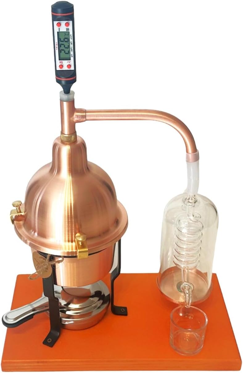 CAFA Copper Alembic Distiller with Bohemian Glass Spool, 0.6 L Capacity - QUORE