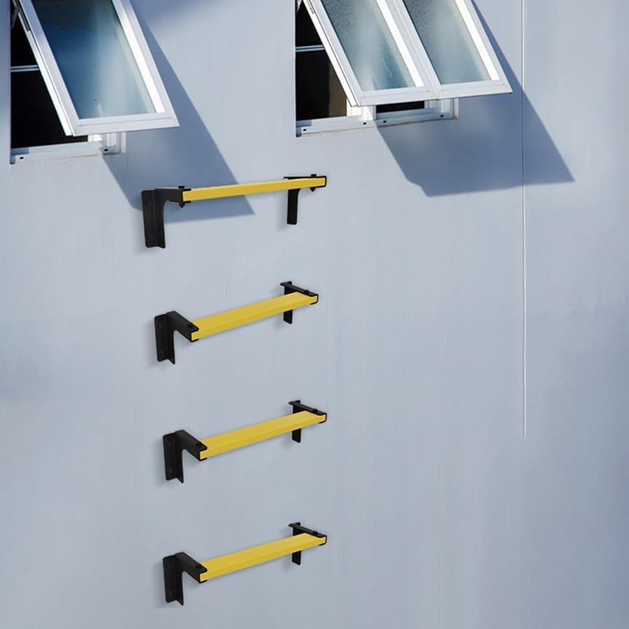 ISOP Wandsporten | 10 Klimsporten | Antislipsporten voor brandtrap | Wandvaste ladder | Zware ladder voor huis | Roestvrij Roestvrij Brandveilig & Extra Stevig | Draaggewicht 213 kg
