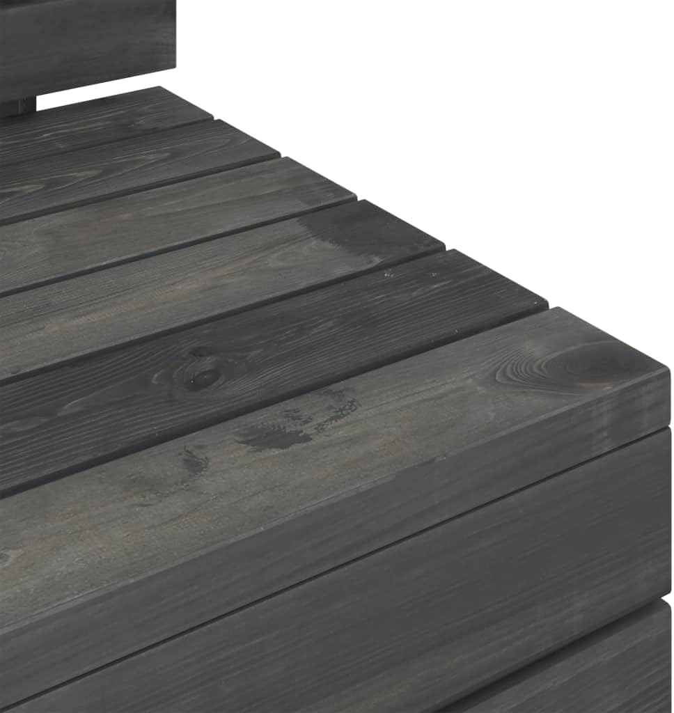 Terrasmeubelen, tuinbank, meubelsets, lounge-set, loungemeubelen, 2-delig, tuinbankstel van pallets grenenhout, donkergrijs - QUORE
