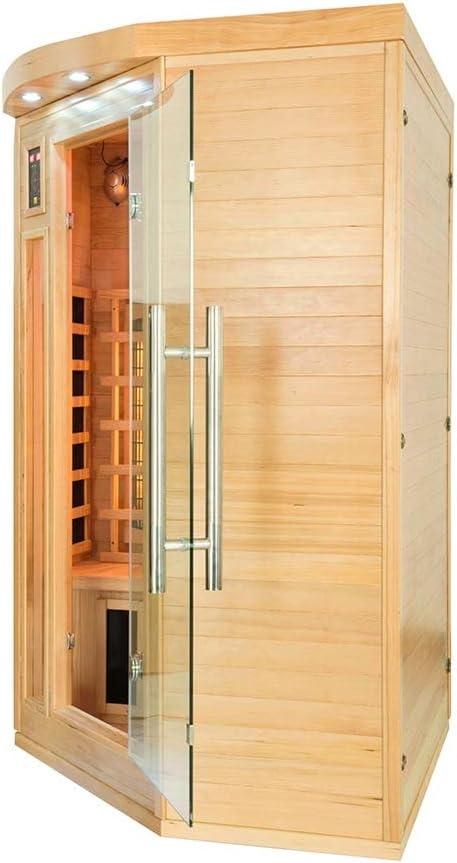 SN-APOLLON-Q2C - infrared sauna Apollon - On/off button - Cleaning of the cabin by ionizer - Chromotherapy 7 colours - 2/3 seater - QUORE