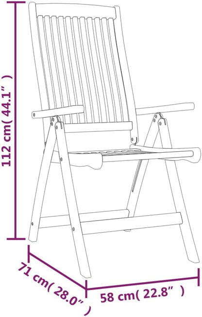 vidaXL Garden chairs 4 pcs collapsible solid eucalyptus wood