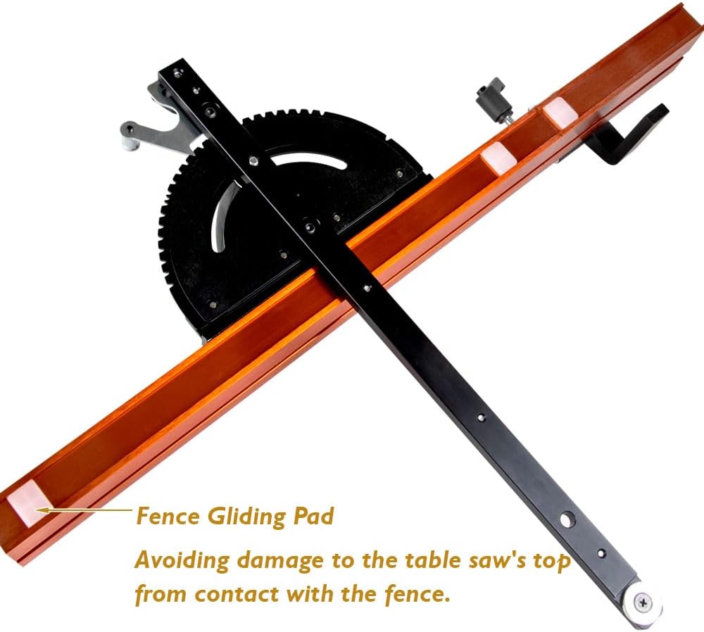 O'Skool Mijter Gauge Extension Fence System met standaard sleuf en stop gaten, telescopische hek en flip stop