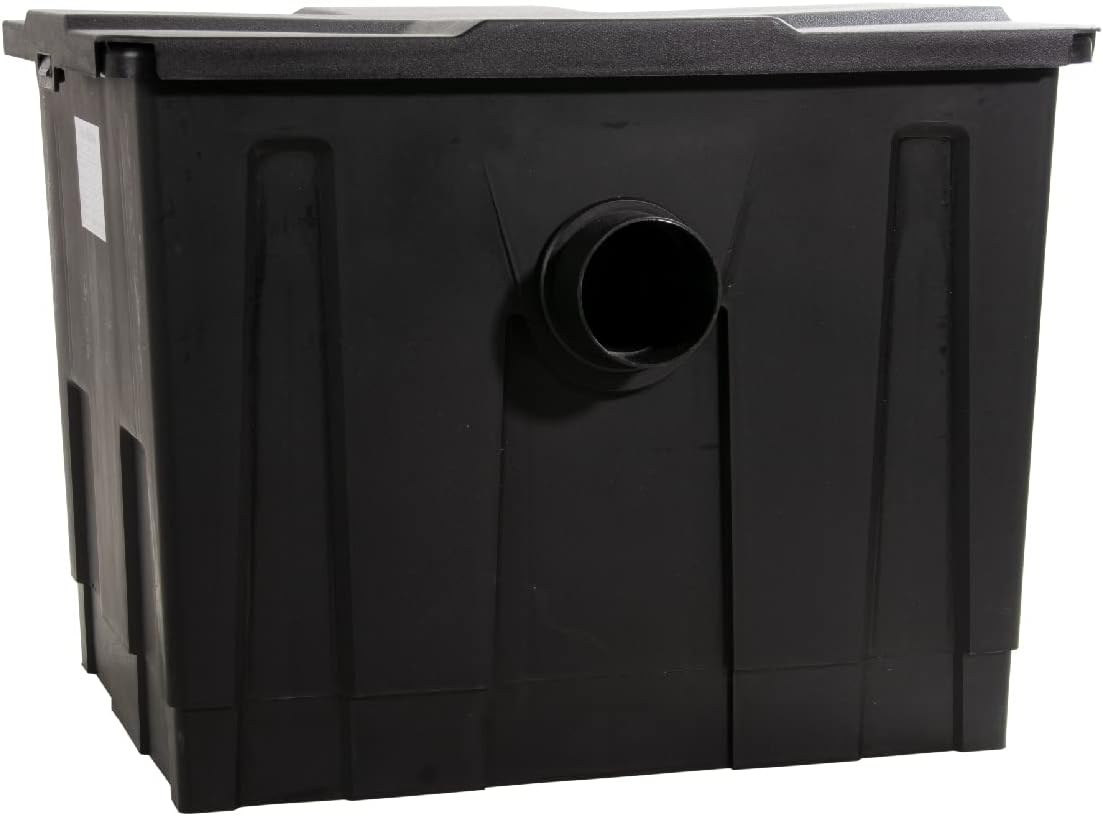 AquaForte MBF-550 meerkamerfilter, afmetingen 69 x 52 x 40 cm, max. vijvercapaciteit 24 m³ zonder vissen, max. debiet 12 m³/h, eenvoudig te installeren en te reinigen, geschikt voor verschillende