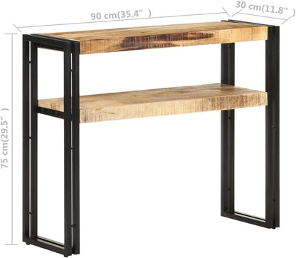 vidaXL Wall table 90x30x75 cm raw mango wood