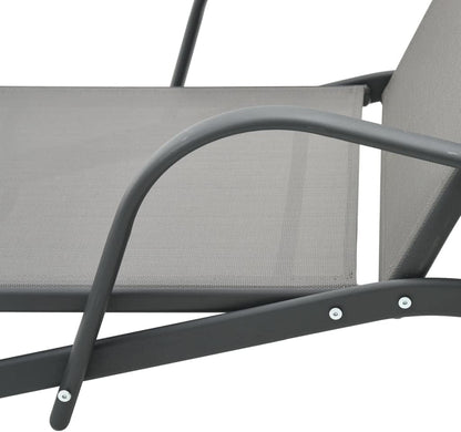 vidaXL Sun lounger Sun lounger Garden bed Loungebed Lounger Furniture Lounge furniture Lounge furniture Outdoor bed Garden Garden Furniture Steel Textilene - QUORE