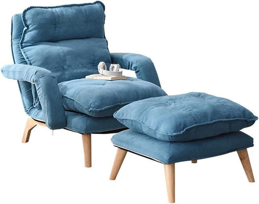 Fauteuil – Relaxfauteuil – Loungestoel – Leunstoel – Draaifauteuil – Verstelbaar in 3 standen – Inclusief grote voetenbank – Draagvermogen 150 kg